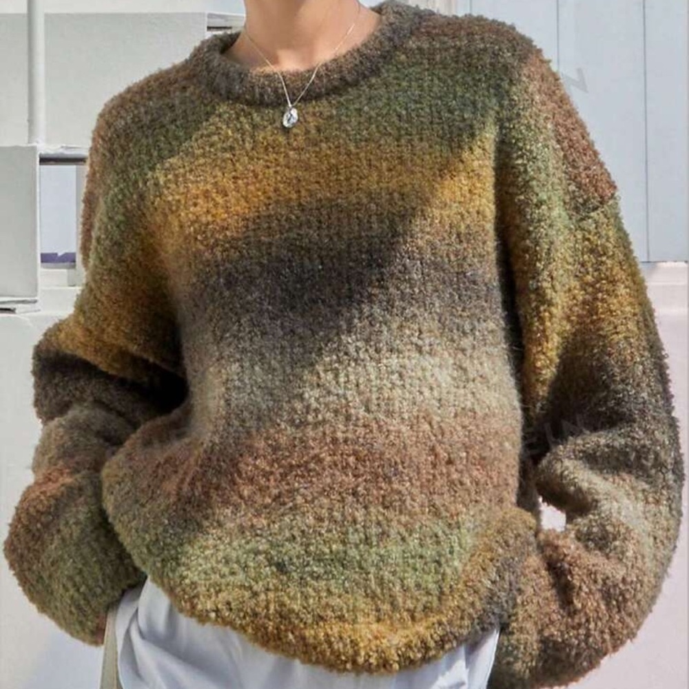 Thick Oversized Long Sleeve Ombre Sweater